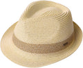 Packable Straw Fedora Trilby 61-62cm - Travel Sun Hat