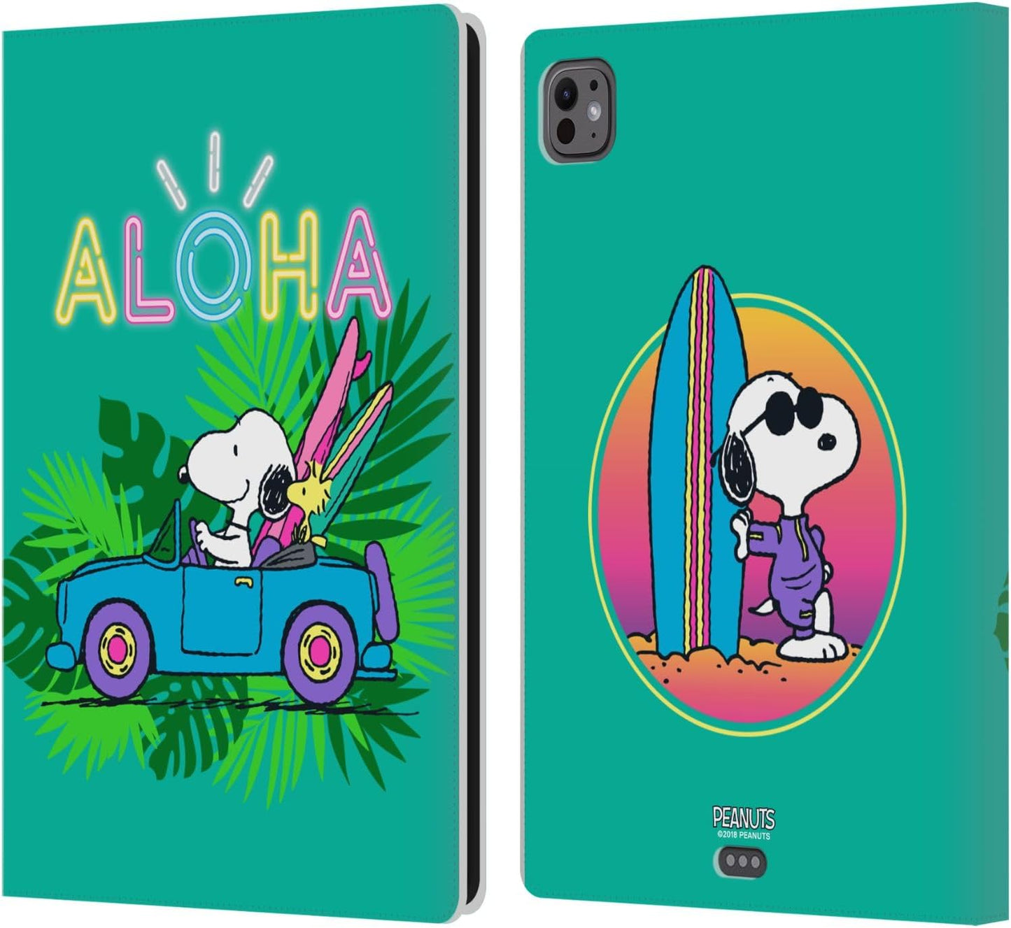 Peanuts Tropical Surf Snoopy Aloha Leather Wallet Case for iPad Pro