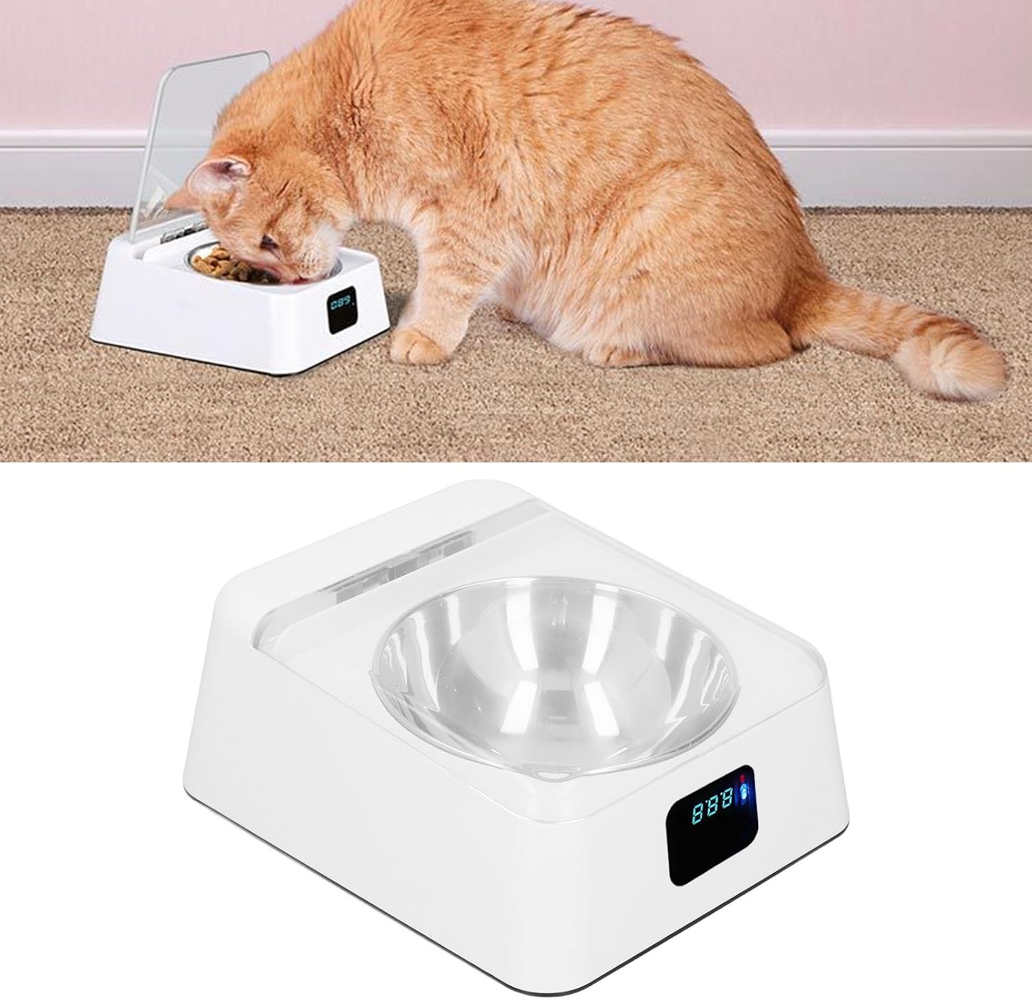 Rechargeable Smart Pet Feeder: Induction Lid, Auto Watering