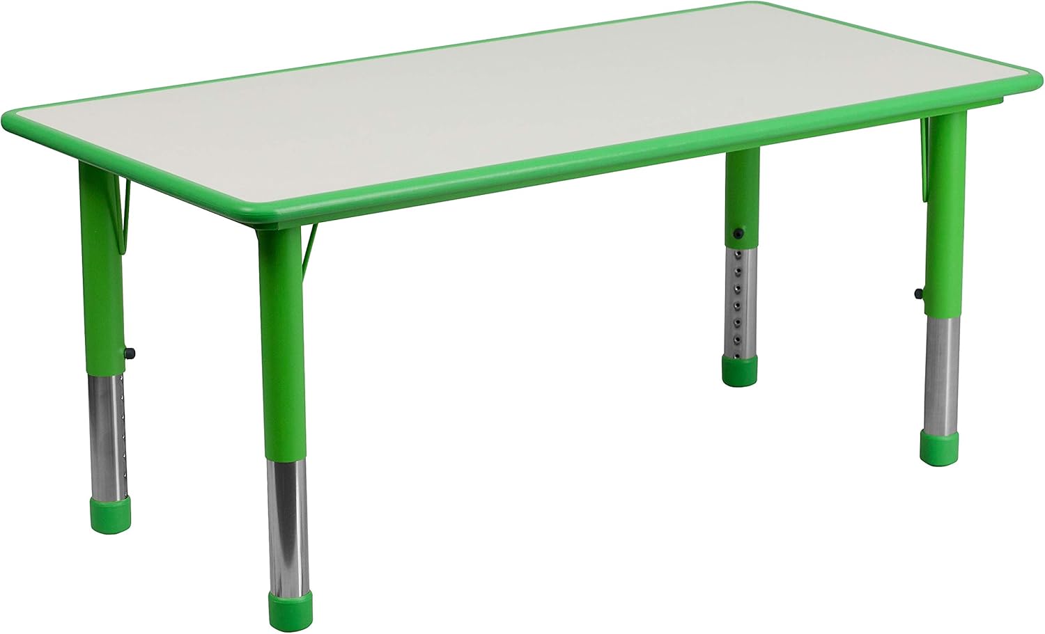 Wren Rectangular Green Plastic Height Adjustable Activity Table