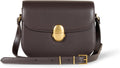 Crossbody Flap Bag - Lightweight Faux Calfskin with Metal Lock