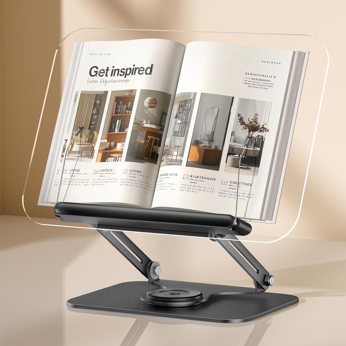 ASIEIT Book Stand for Reading - Adjustable Acrylic Holder