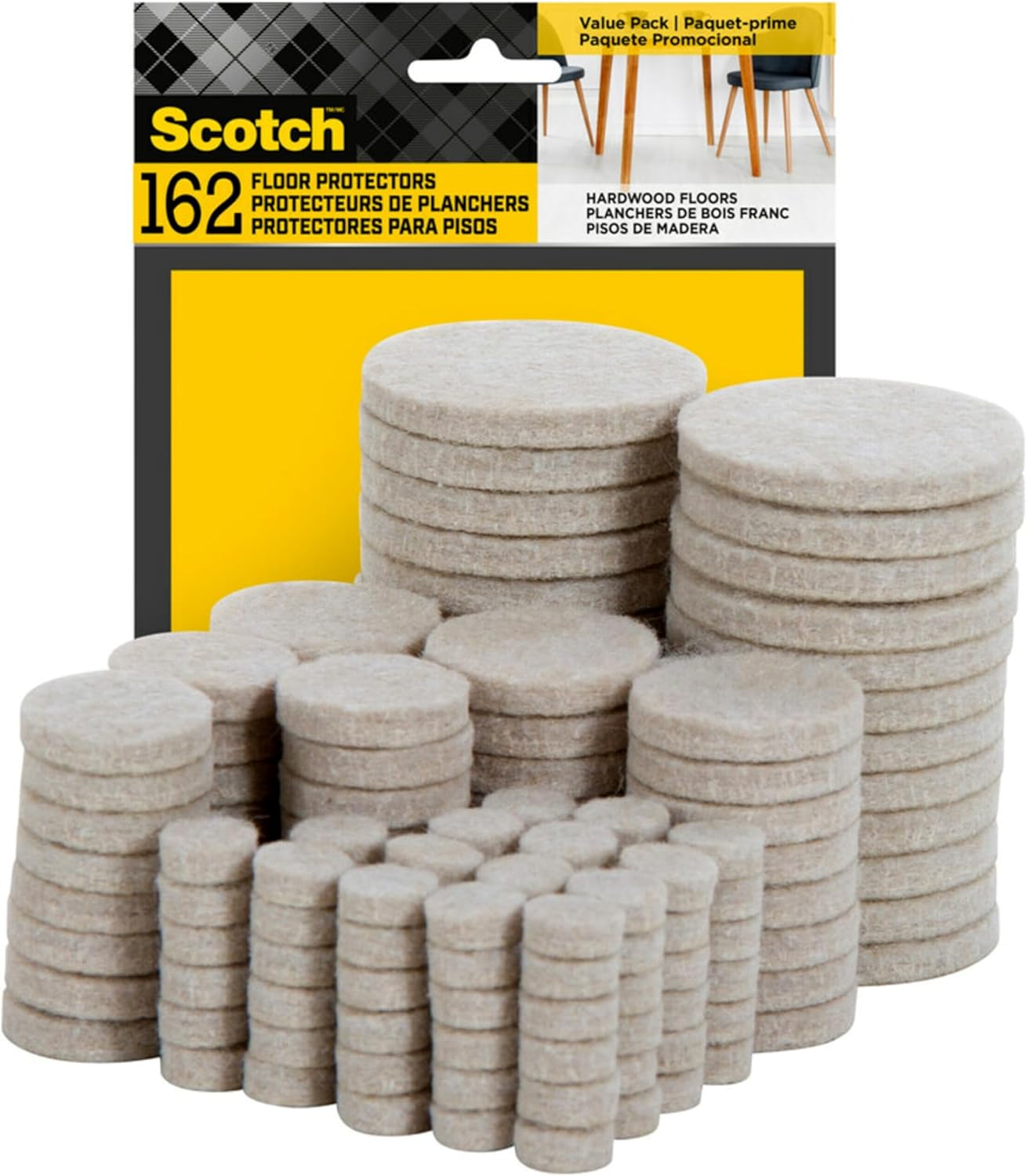 Scotch Felt Pads 162 PCS - Floor Protection Armor