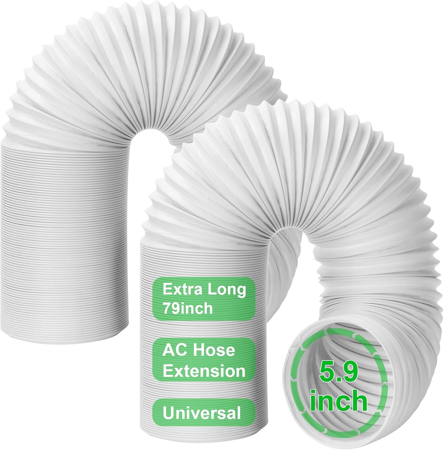 Kalkehay Portable AC Vent Hose Duo - Universal, Flexible, 79 Length