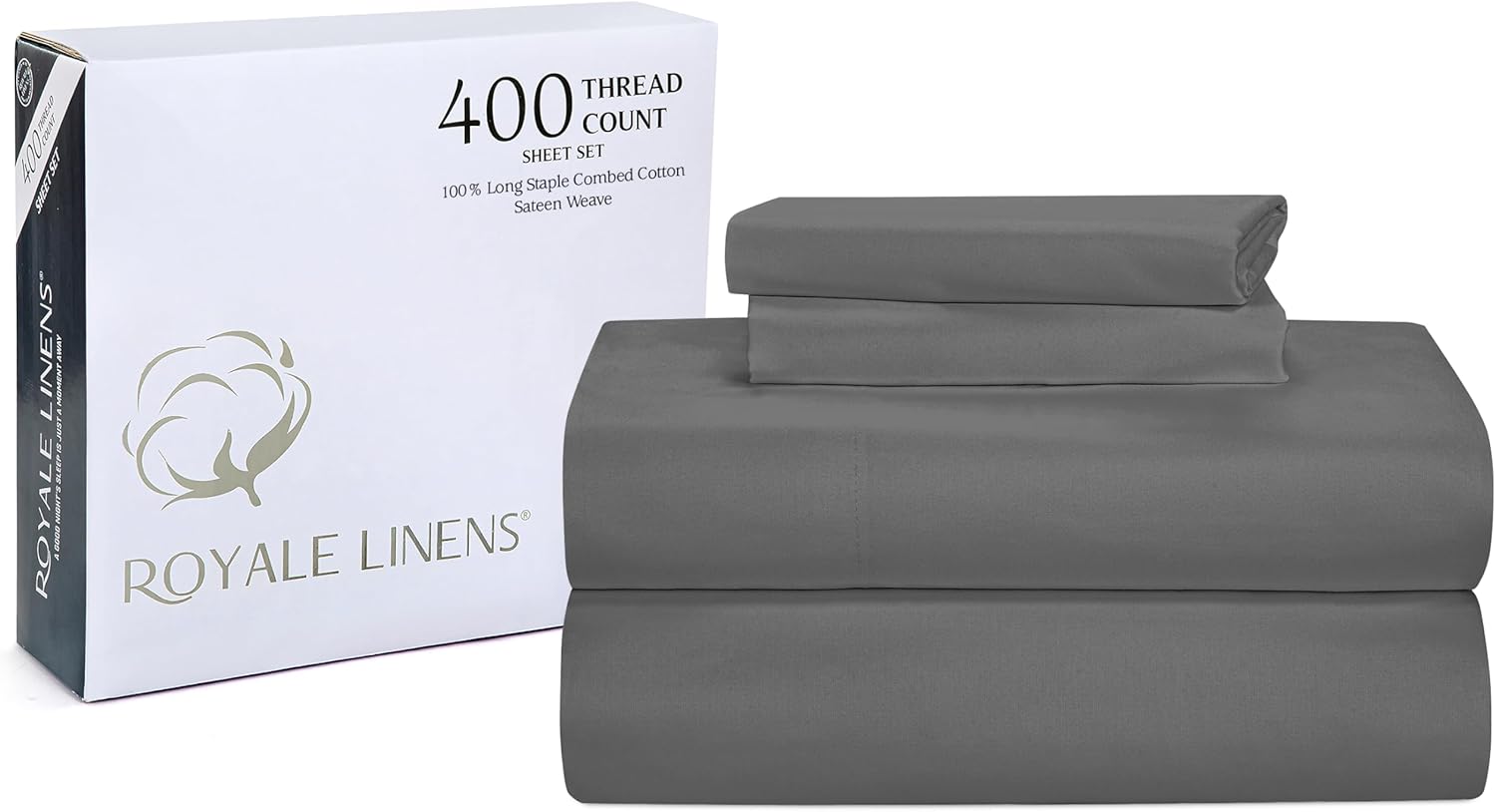 400 Thread Count Queen Sheet Set - Luxurious Sateen Cotton