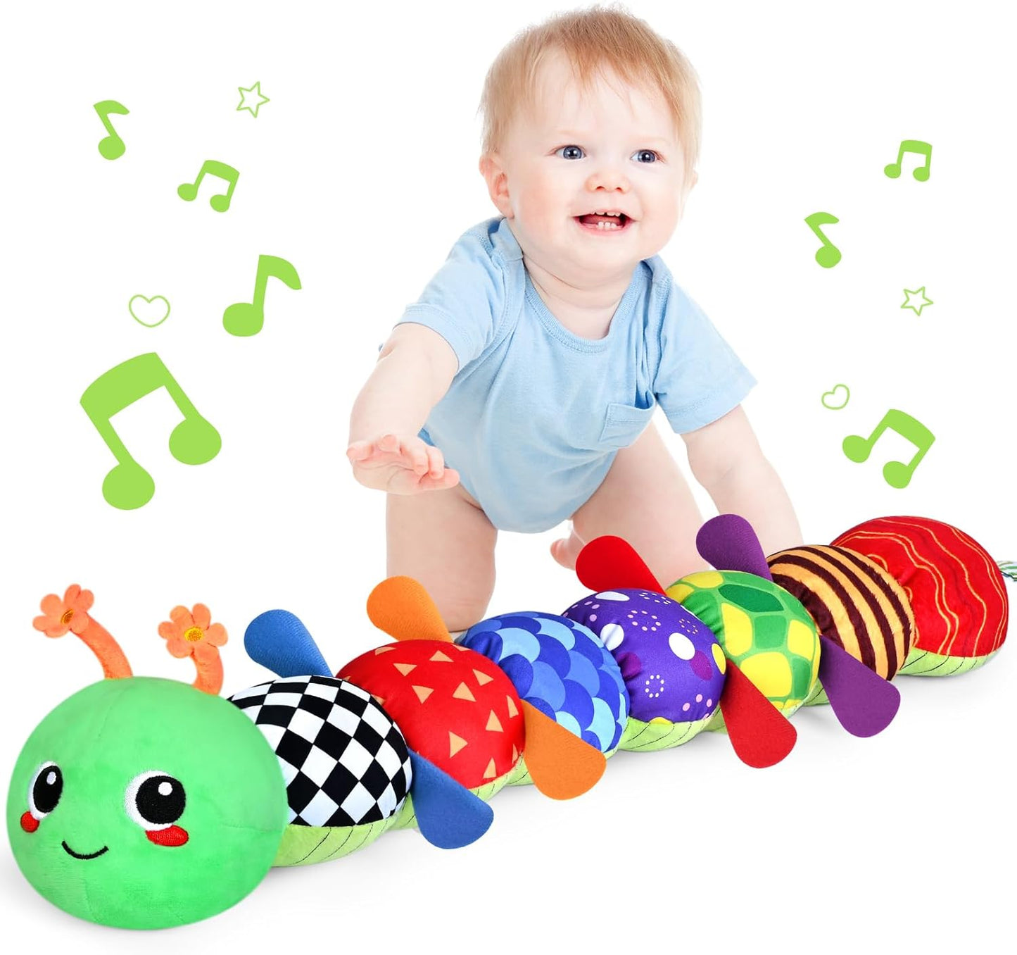 Sensory Music Animal Stuffed Toy for Baby 0-12 Months