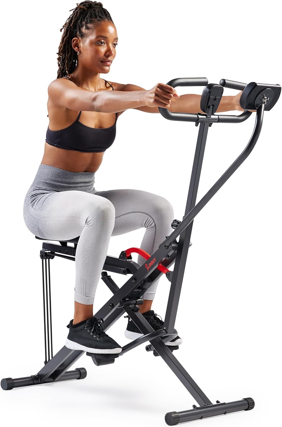 Sunny Health Upright Row-N-Ride Trainer: Adjustable Resistance, Total Body Workout