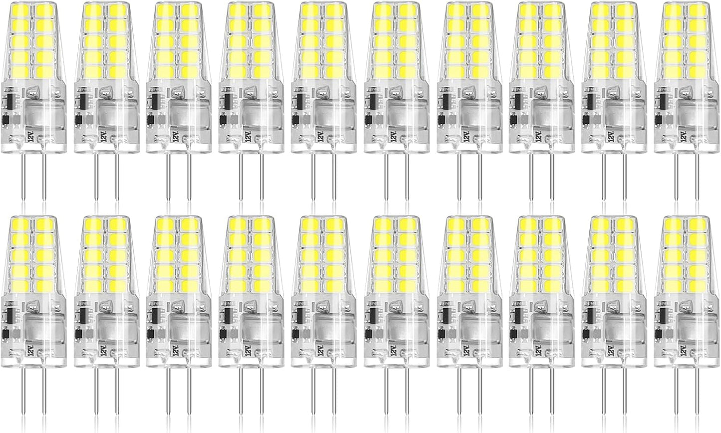 G4 LED Bulb 20 Pack 2W Equivalent 30W Daylight 6000K Brightness