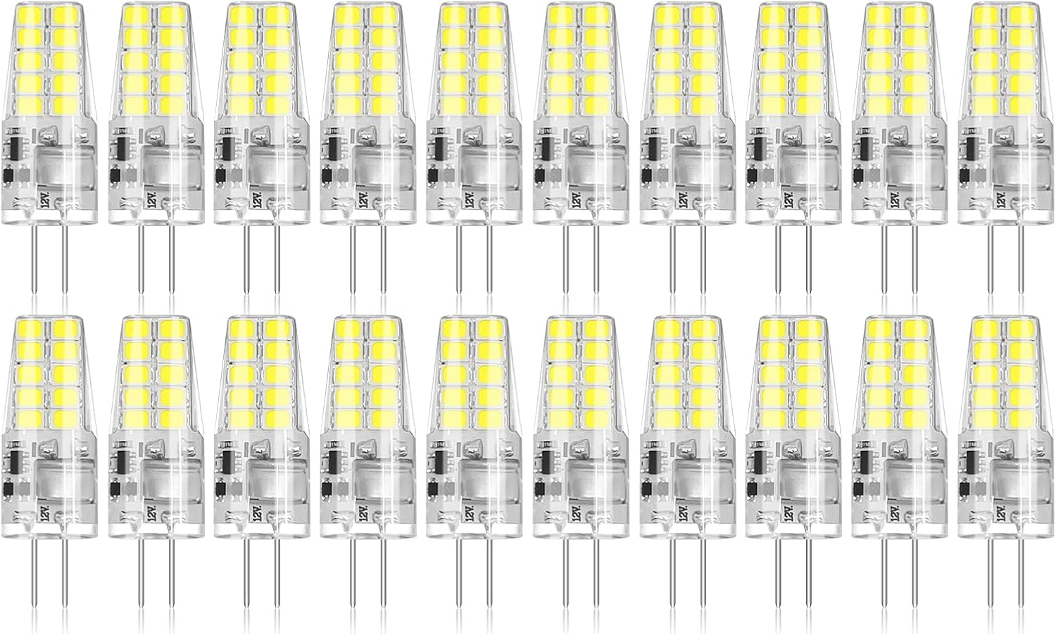 G4 LED Bulb 20 Pack 2W Equivalent 30W Daylight 6000K Brightness