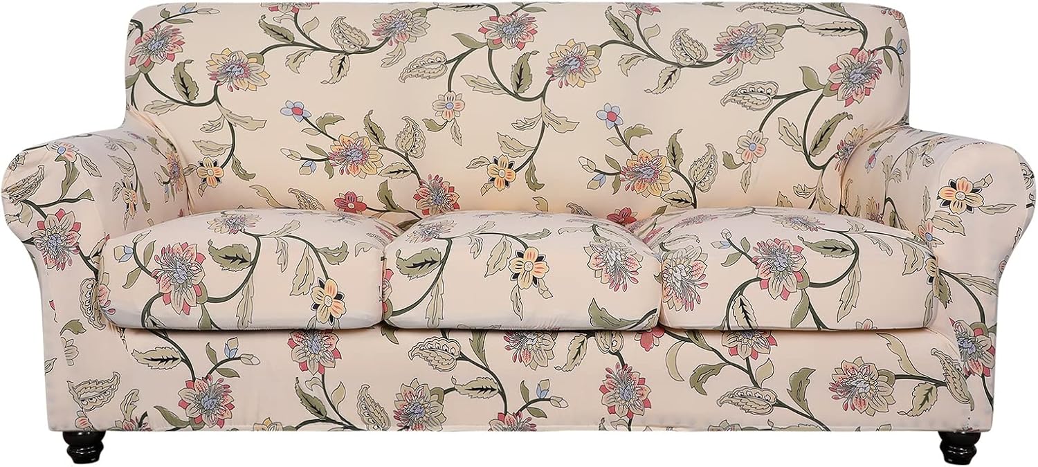 SearchI Stretch Sofa Cover with Floral Pattern for Living Room