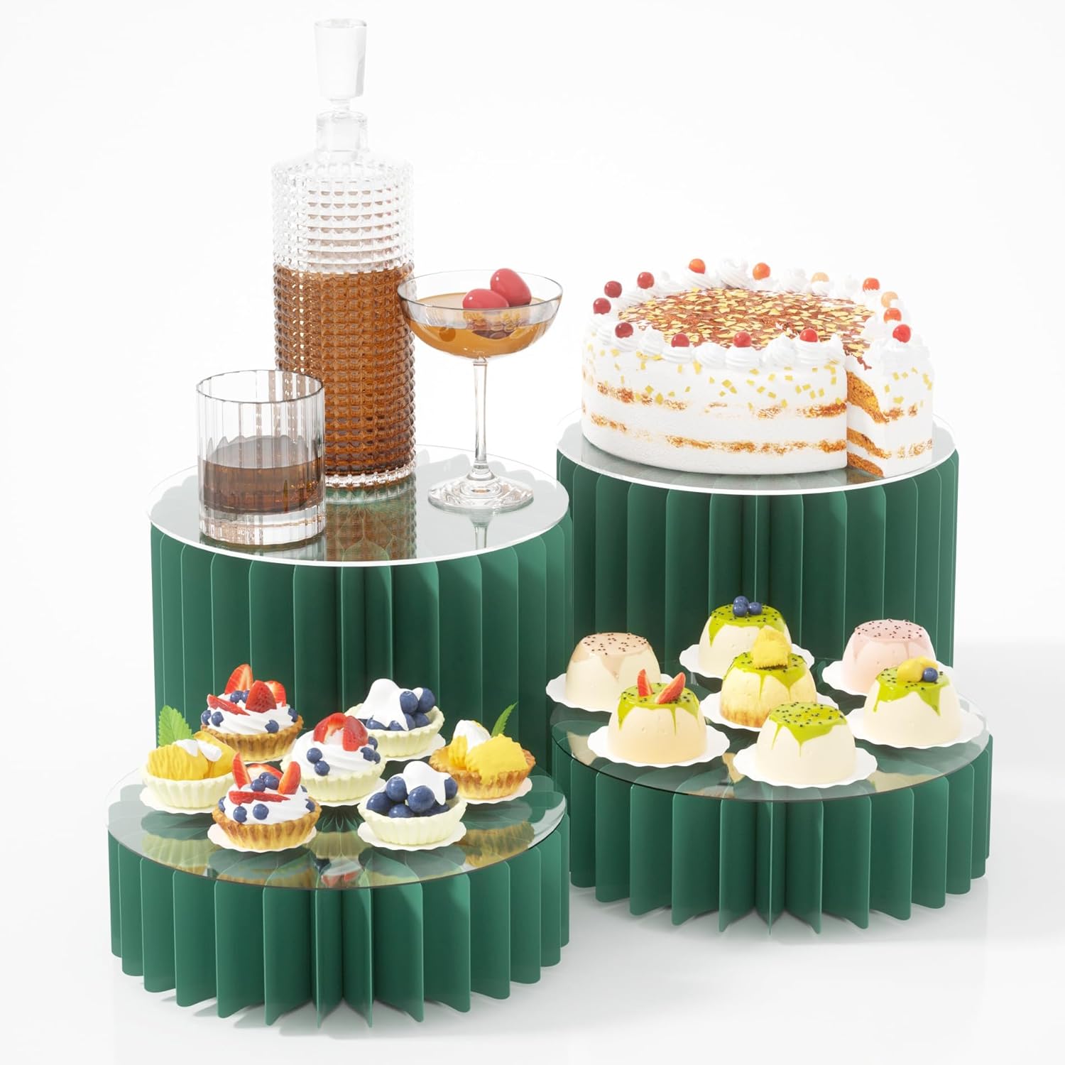 4 Pack Buffet Risers for Food Display and Party Decor
