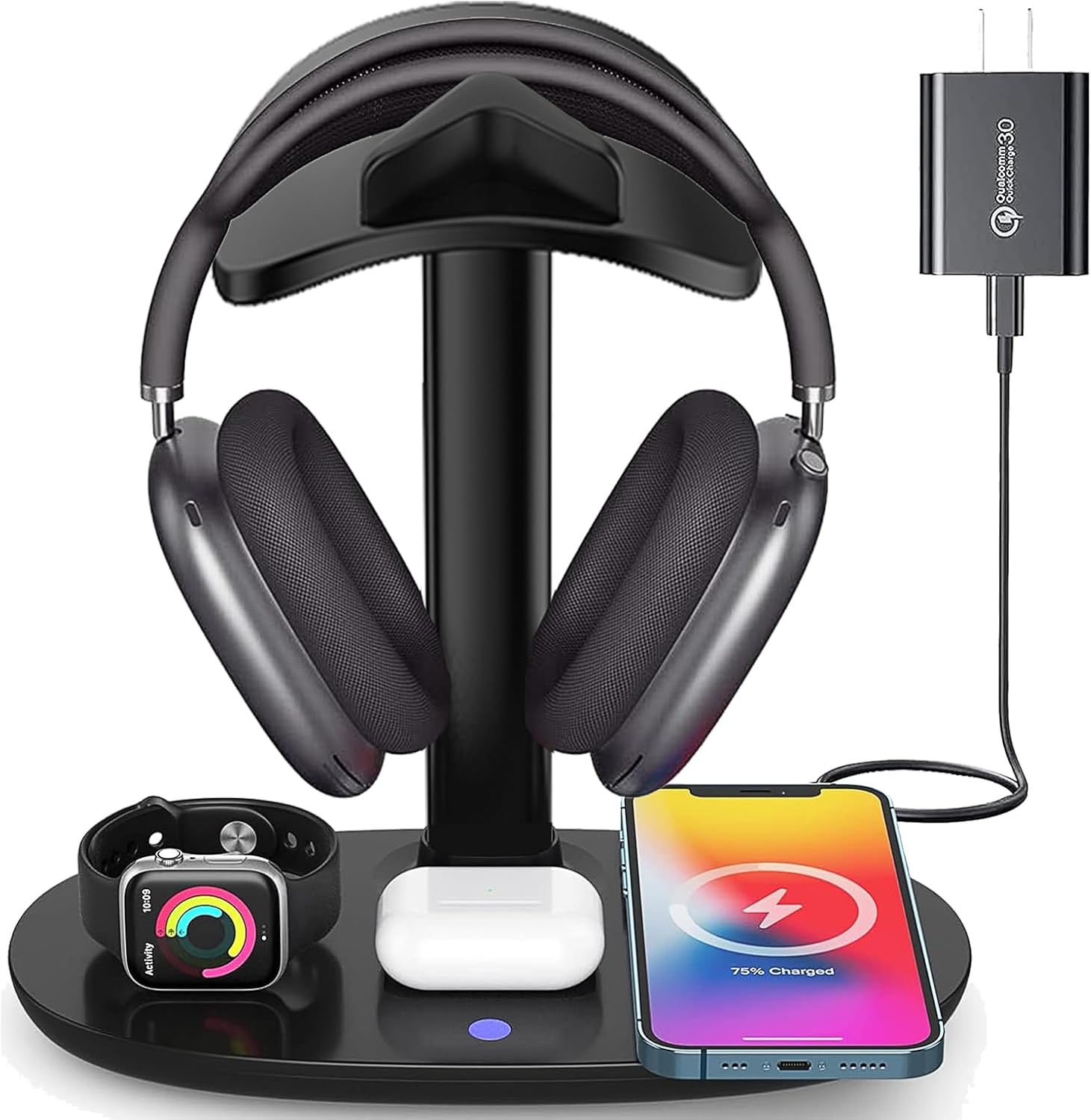 Airpod Max Charger Stand with 15w Wireless Charger for Apple