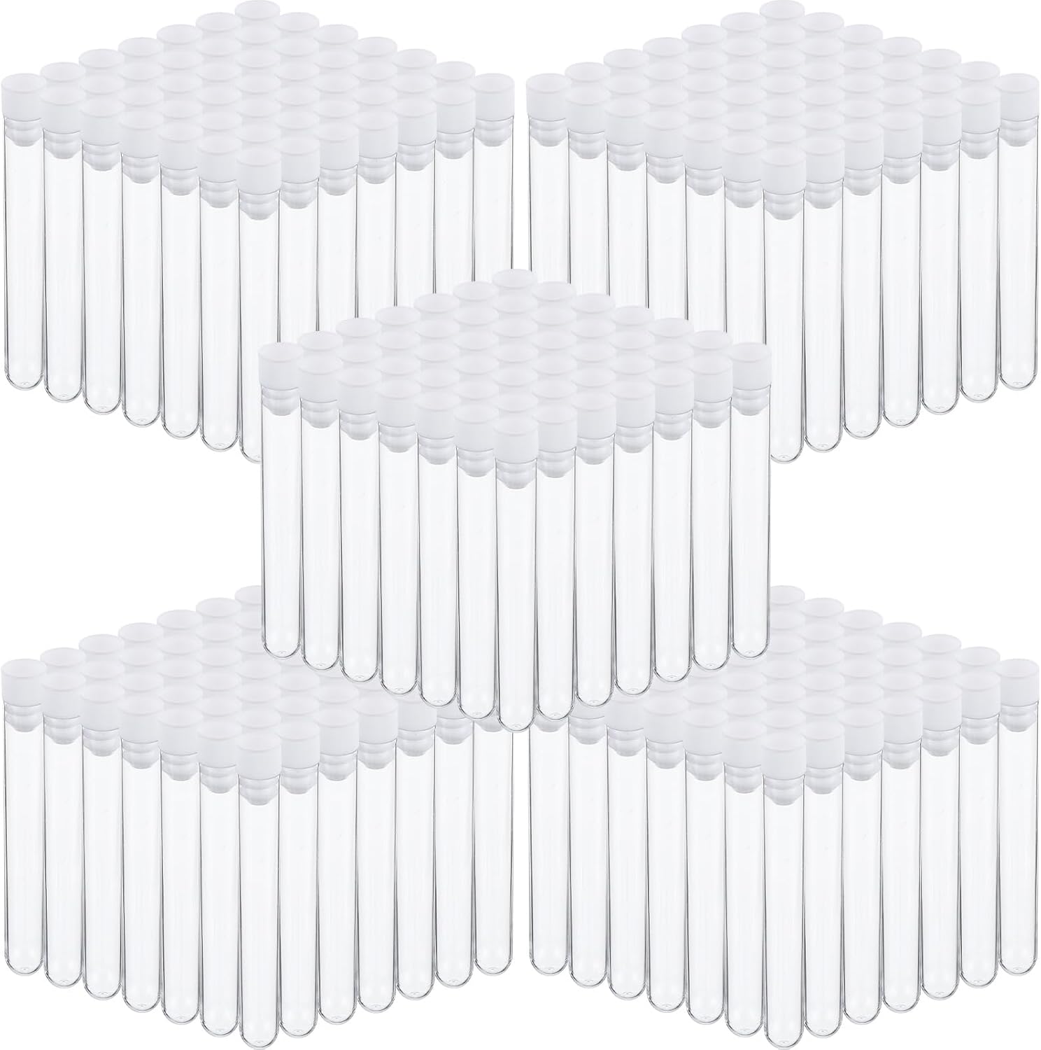 500 Pcs Clear Plastic Test Tubes for Experiments and Storage