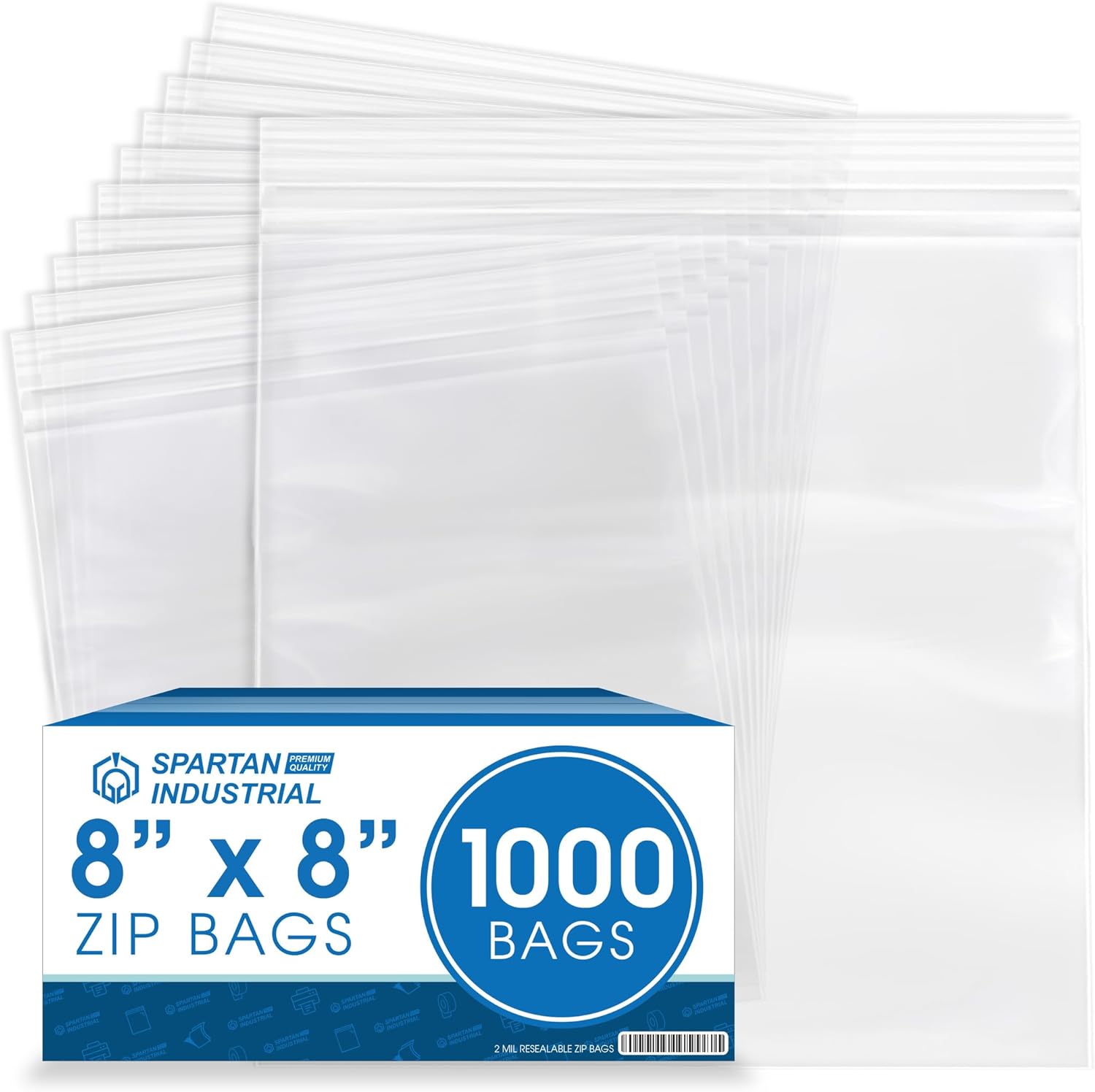 8 X 8 Clear Reclosable Zip Plastic Poly Bags - 1000 Count