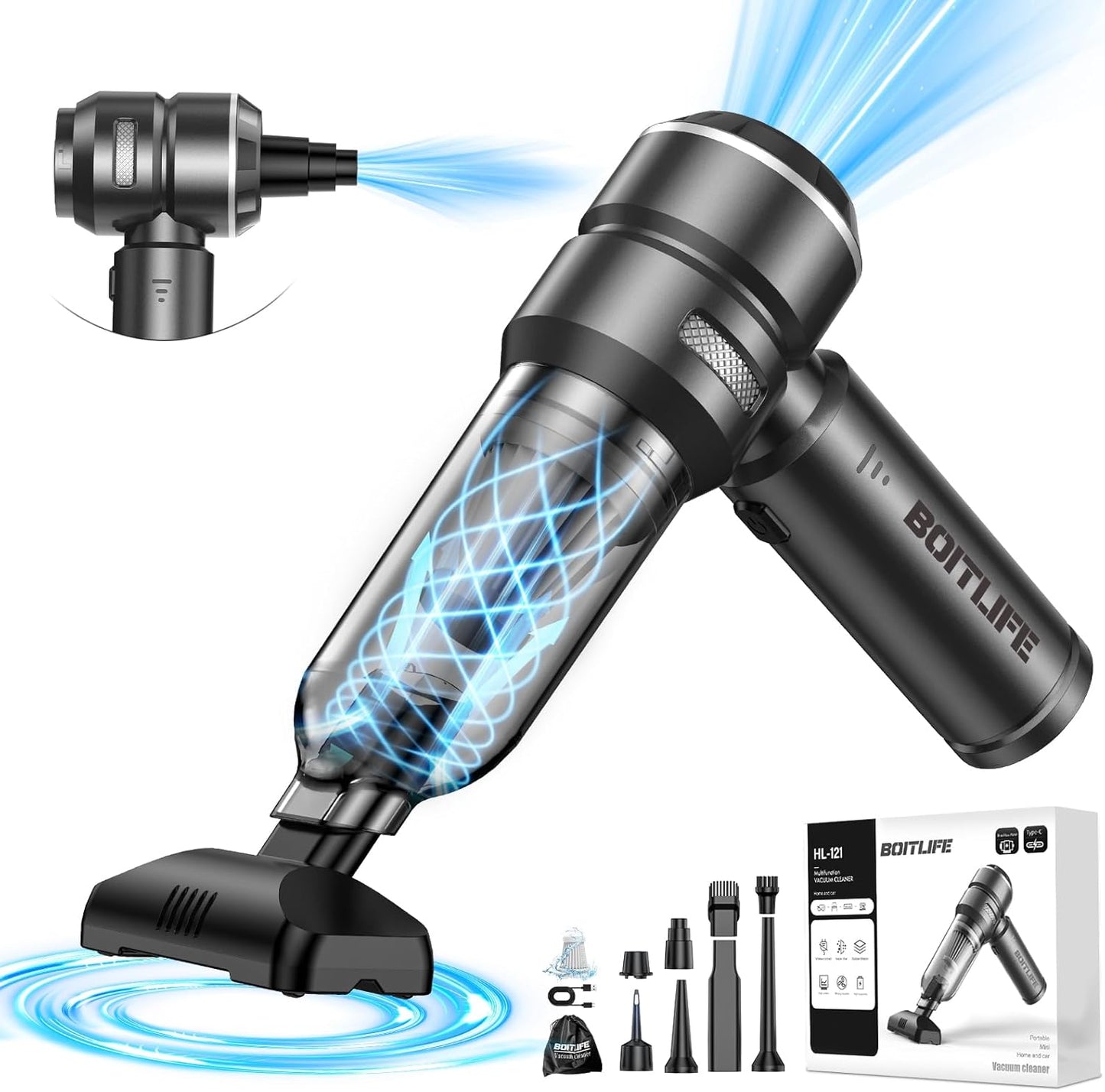 Powerful Cordless Car Vacuum Cleaner - 18000PA
