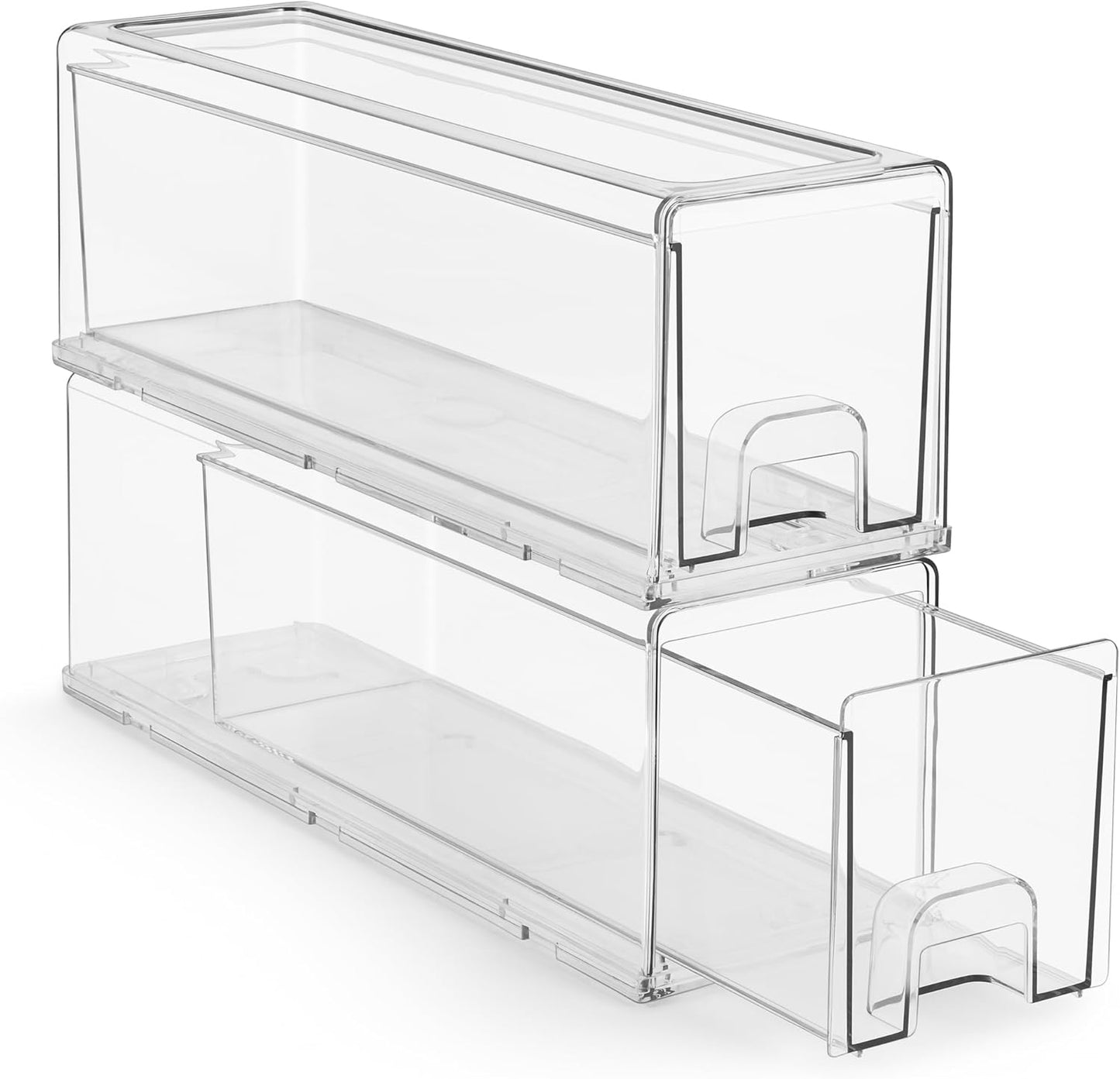 Sorbus Small Clear Stackable Storage Drawers for Home Organization