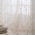 Sheer Curtains 54 in x 120 in 2-Panel Set - Crushed Cream Embroidery