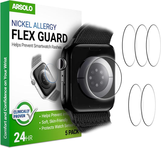 Nickel-Free Apple Watch Skin Protector [5 Pack], Rash Prevention!