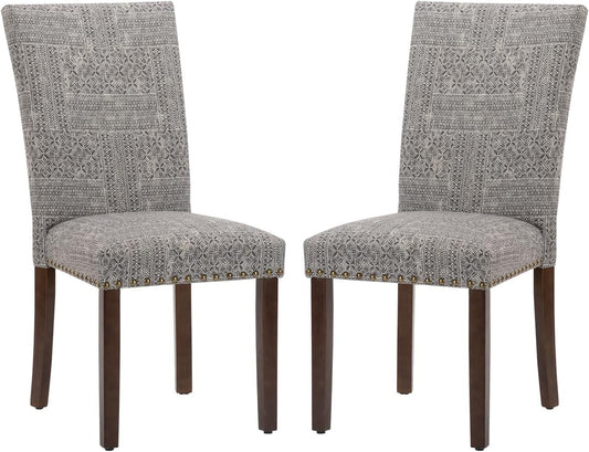 COLAMY Upholstered Parsons Dining Chairs Set of 2 for Dining