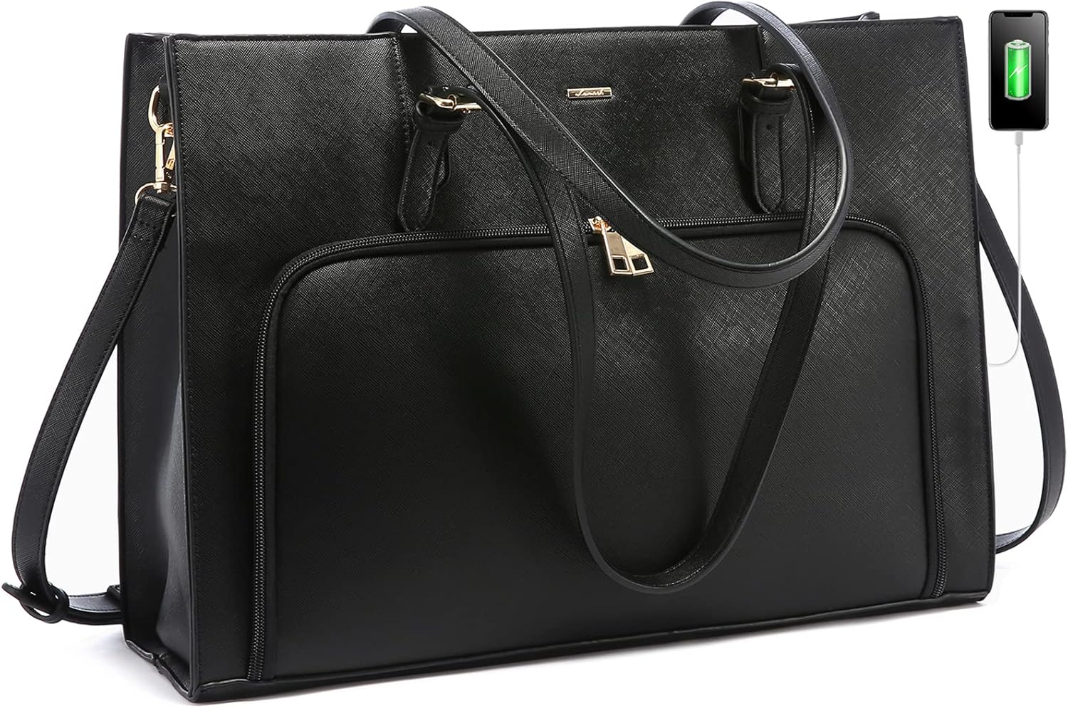 Durable Waterproof Laptop Bag for Women with USB Charging Port