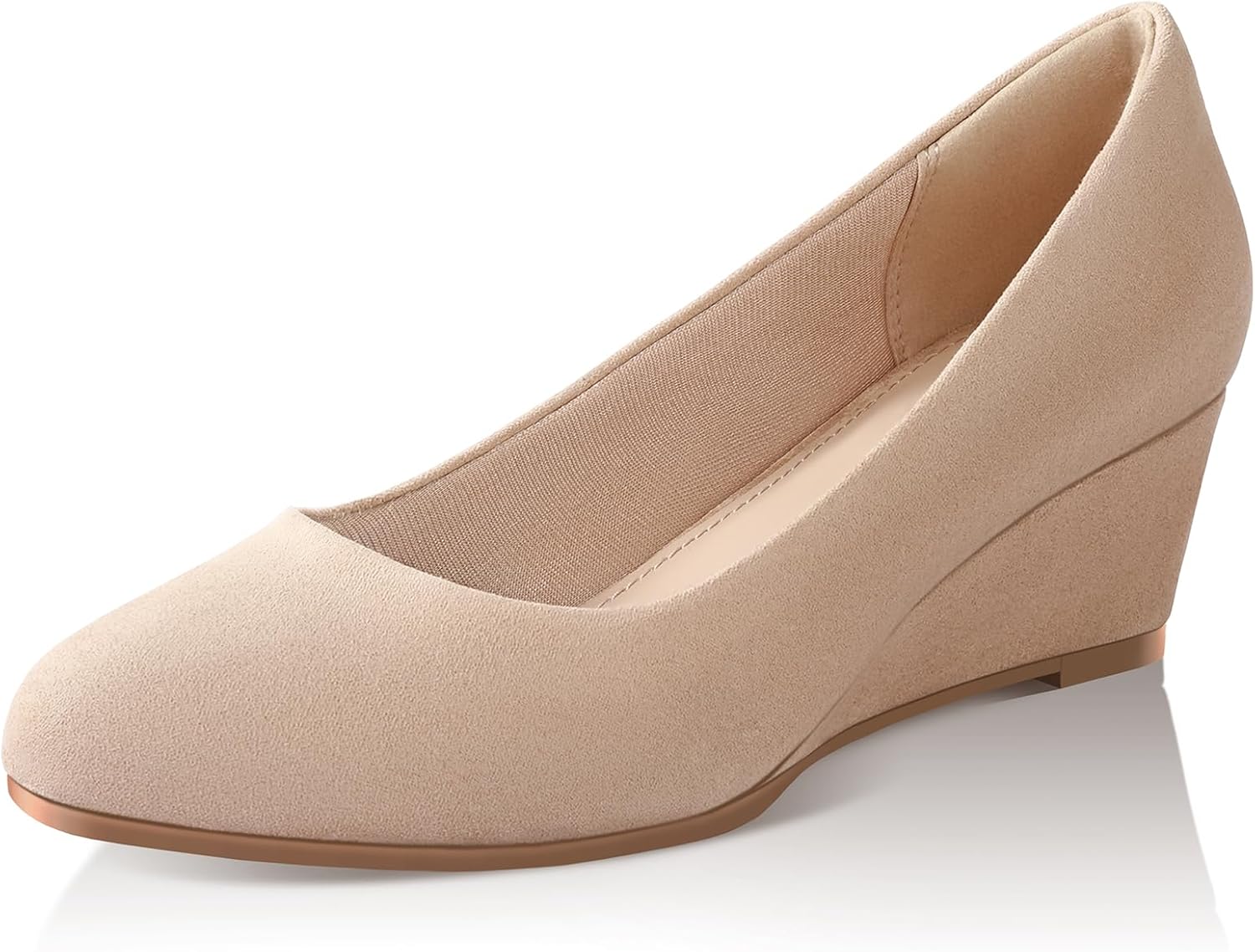 Ankis Black Nude Silver Gold Wedges for Women - 2 Inch Comfort