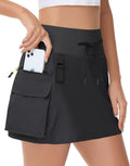 14 in 20 in Women's Hiking Cargo Skort with Zipper Pockets - Knee