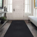 LuxUrux Striped Black Door Mat - Heavy-Duty Indoor/Outdoor Solution