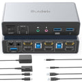 HDMI KVM Switch 2 Monitors 2 Computers - Dual 4K@60Hz Switcher