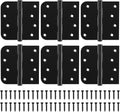 Ball Bearing Door Hinges 4 x 4 in Matte Black - 6 Pack