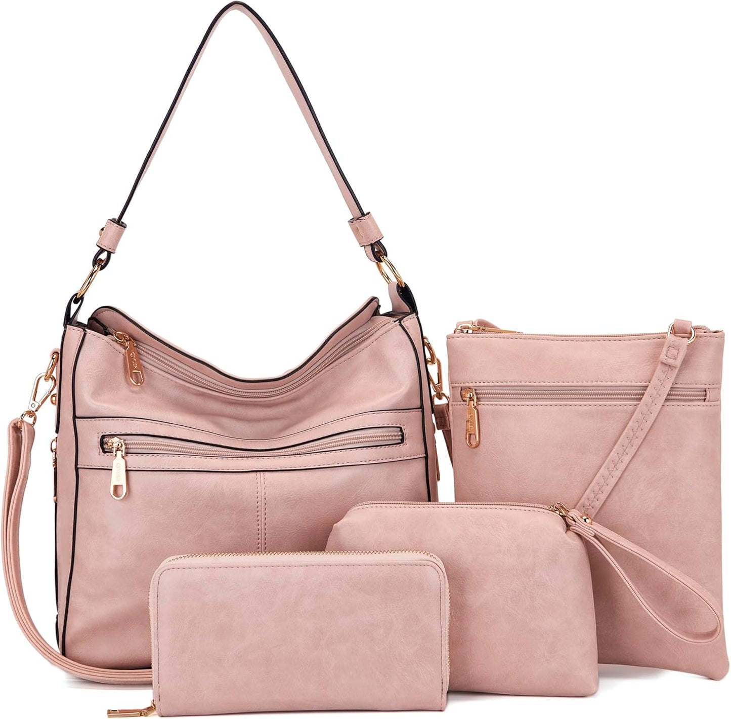 Versatile 4-Piece Handbag and Wallet Set for Women