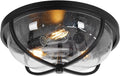 16 Inch Large Flush Mount Ceiling Light Fixture - Modern Seeded Glass