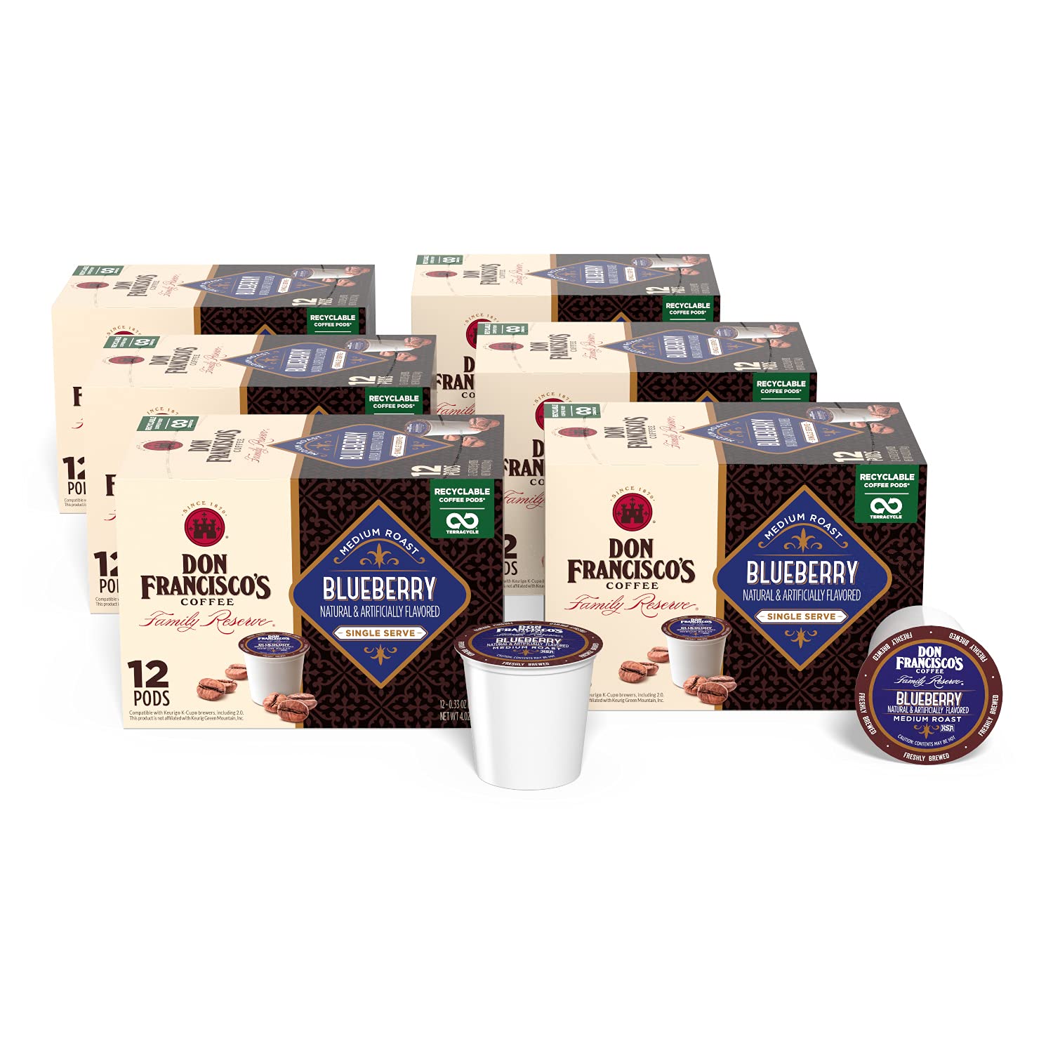 Blueberry Flavored Coffee Pods - 100% Arabica Delight