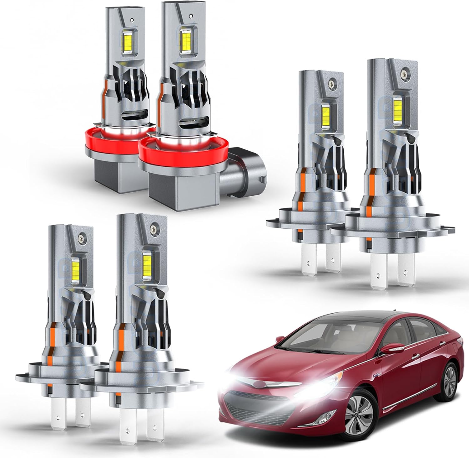 H7 High Beam and Low Beam Light Bulbs for Hyundai Sonata 2011-2014
