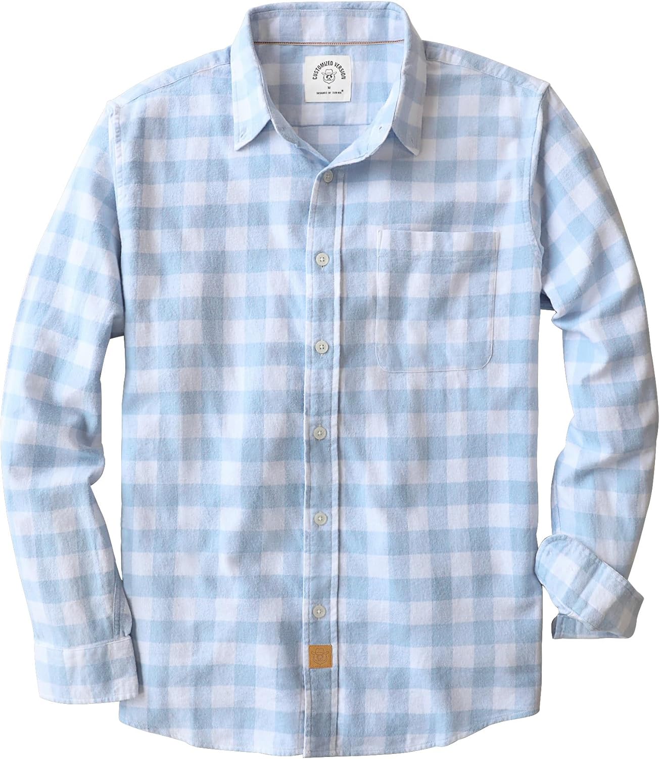 Dubinik Flannel Shirt for Men - 100% Cotton Long Sleeve Plaid