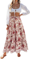 Bohemian Floral A Line Maxi Skirt - Comfortable Summer Flow