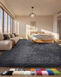 Plush Grey Shag Rug, 4x6 Indoor Area Rug: Soft & Cozy