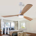 48ft Wood Ceiling Fan with Light and Remote Control - Quiet