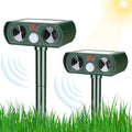 Ultrasonic Animal Repellent Pack of 2 - Solar Outdoor Pest Control