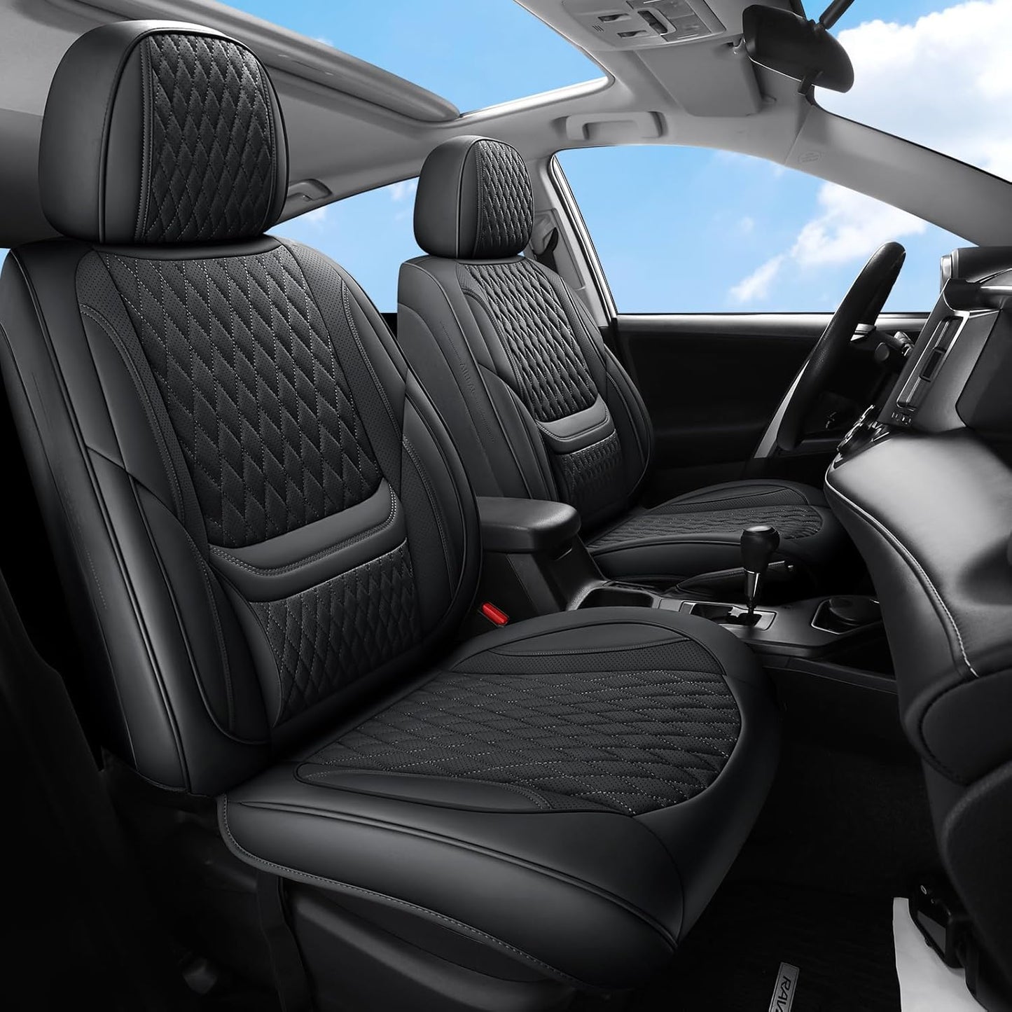 Leather Car Seat Covers Full Set for SUVs and Sedans