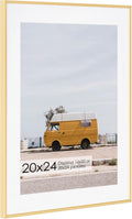 20x24 Metal Picture Frame with 16x20 Mat - Brushed Aluminum Gold