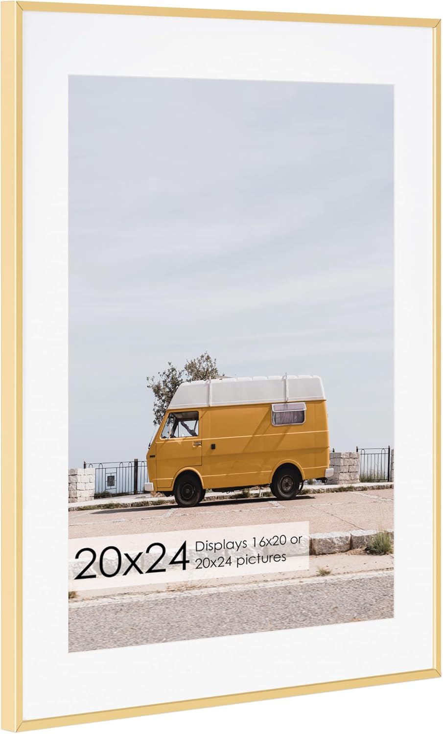 20x24 Metal Picture Frame with Mat and Tempered Glass Finish