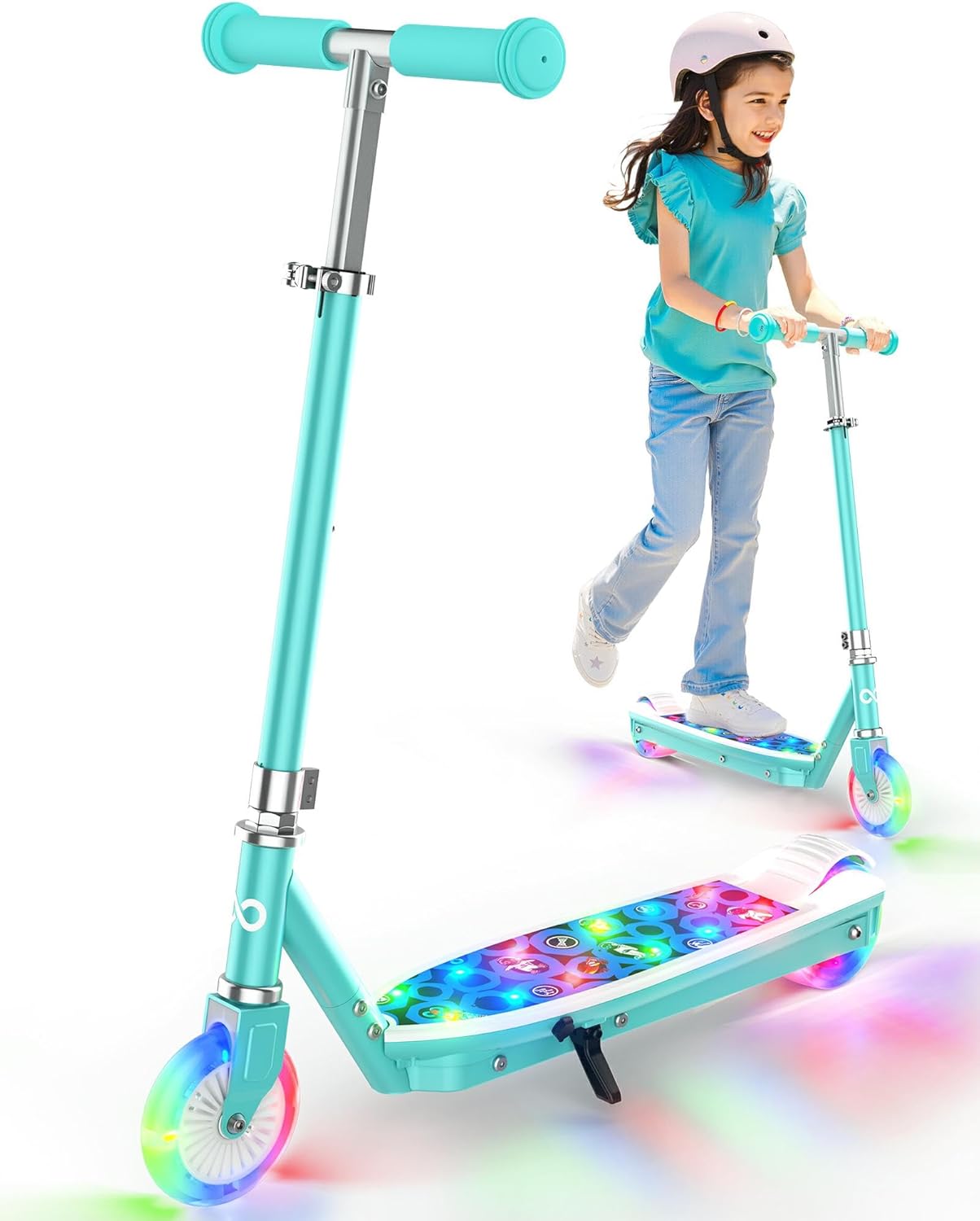 Gyroor Kids Electric Scooter with LED Lights for Safe Fun