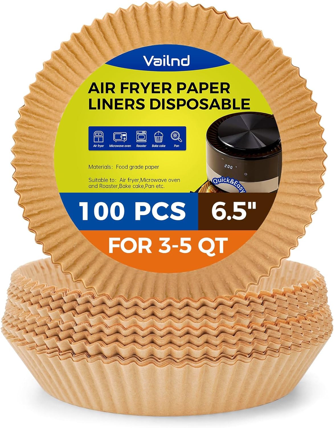 100 Oil-Proof Air Fryer Liners: Easy Clean-up!