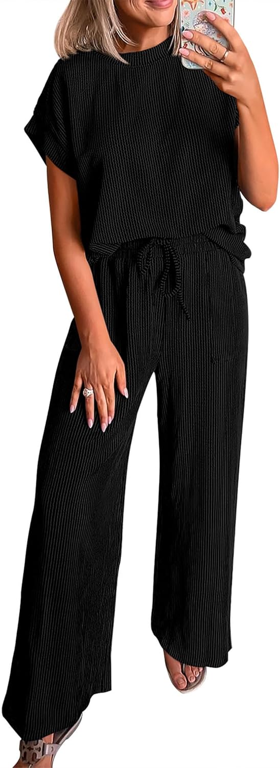 KIRUNDO Summer Sets Women 2 Piece Outfits for Casual Style