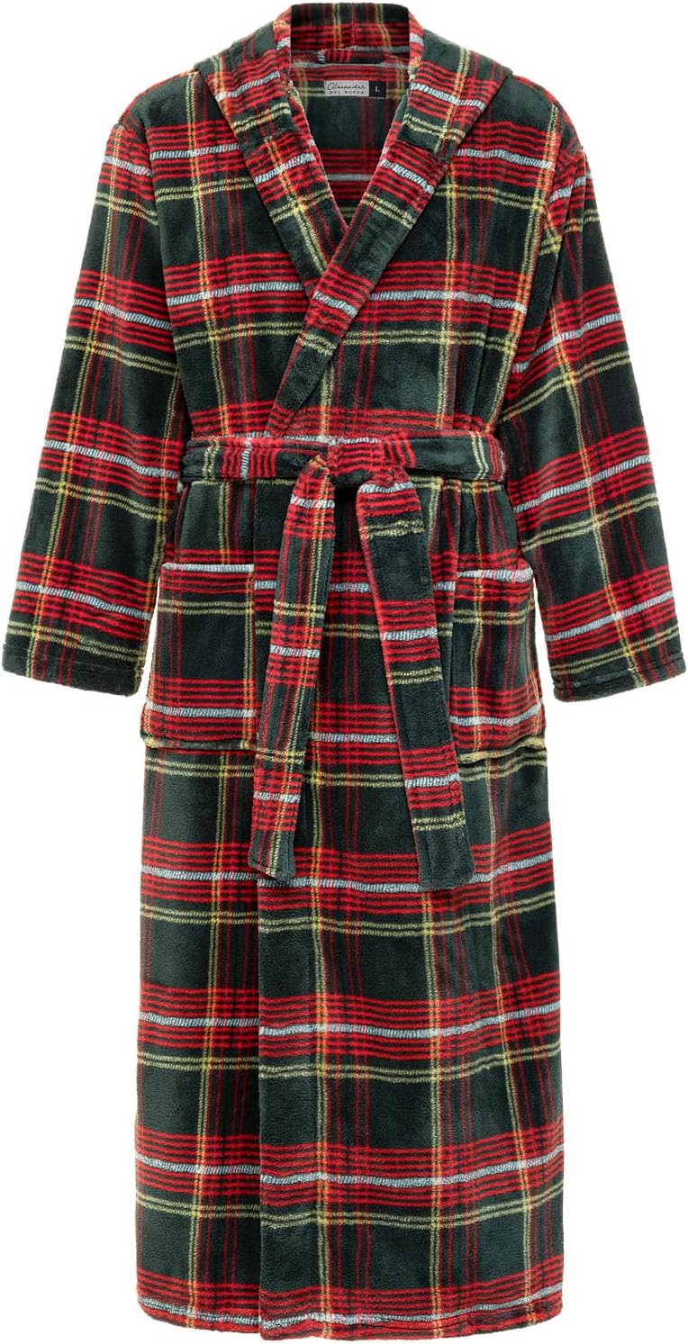 Plush Fleece Hooded Bathrobe for Men - Big and Tall Comfort