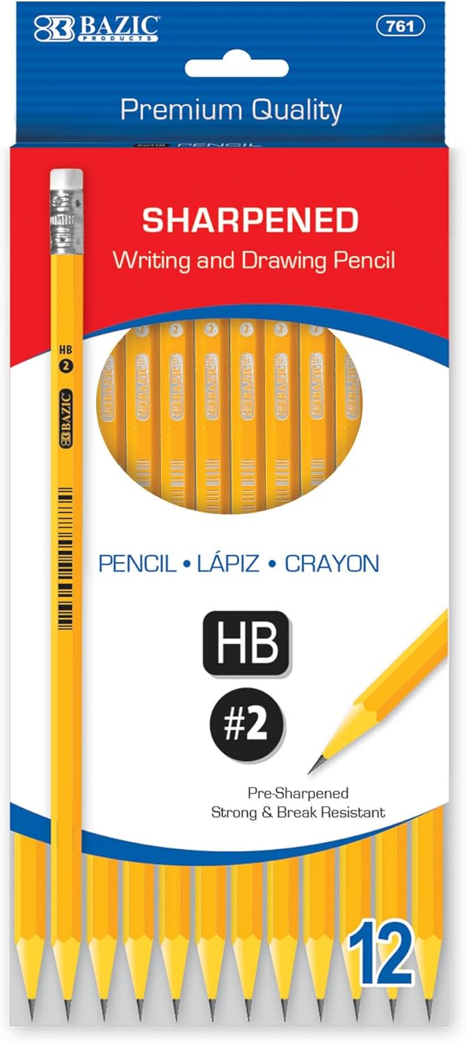BAZIC Pre-Sharpened #2 HB Pencils for School and Office Use