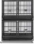Homey Pet 43 in Stackable Heavy Duty Dog Crate - Space Saving