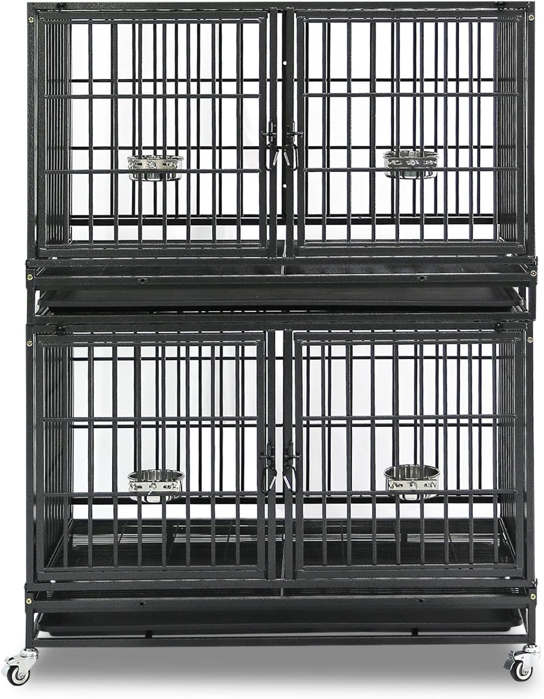 Stackable Heavy Duty Dog Crate for Indoor Grooming and Care