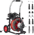 Drain Cleaner Machine 100FT x 3/8 in Auto Feed Sewer Snake - Portable