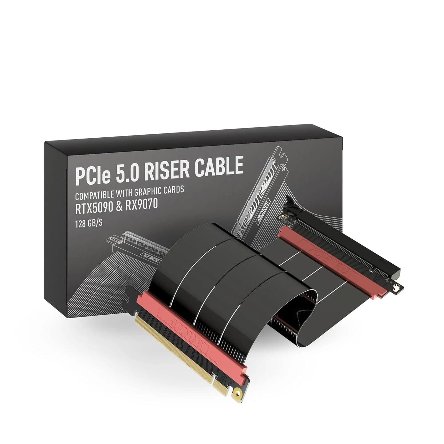 LINKUP PCIe 5.0 Riser Cable for Vertical GPU Mounting